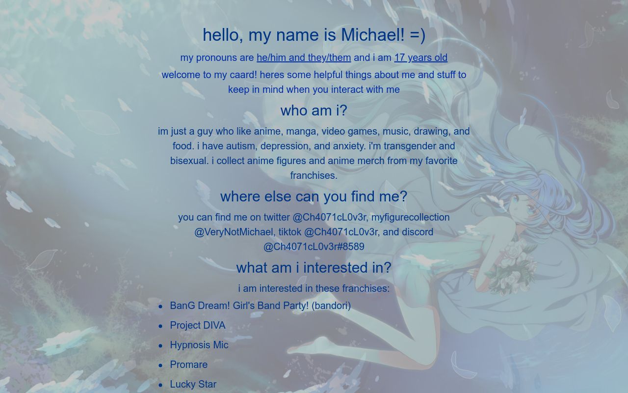 Carrd profile picture for @michaels